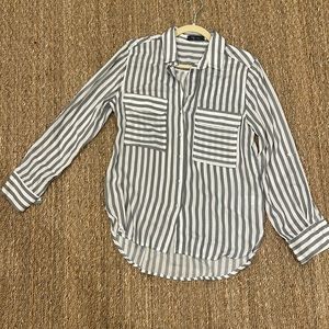 Women’s striped button down shirt, size M